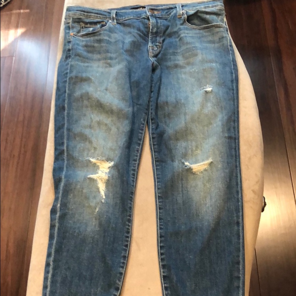 J Brand skinny cropped distressed jeans